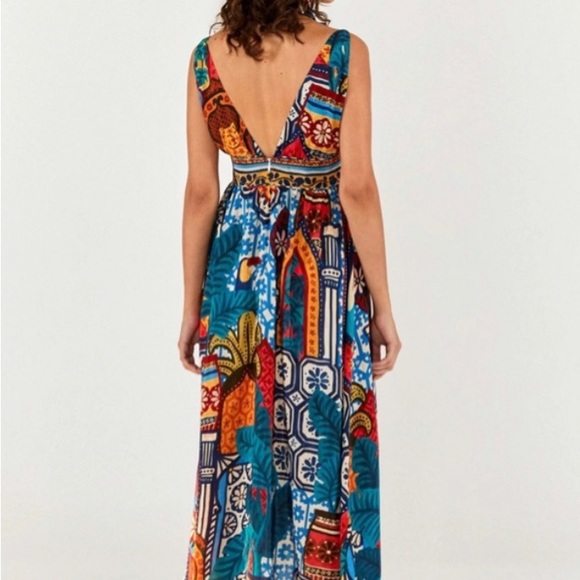 FARM Rio Forest Tiles MIDI Dress. NWT Size L - Picture 3 of 4